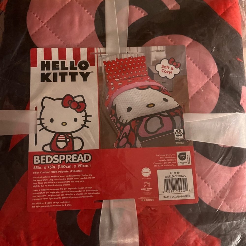 Hello Kitty Pink and Black Quilt Twin